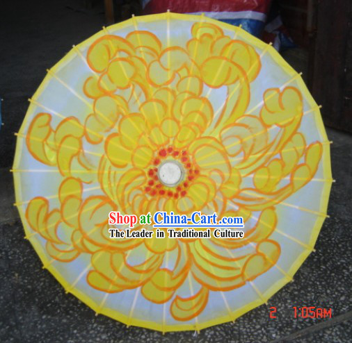Chinese Handmade Dance Performance Umbrella - Blossoming Chrysanthemum