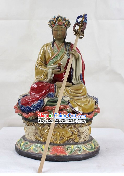 Di Zang Wang Ancient Monk Shiwan Ceramics Figurine