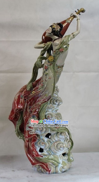 Xiang Yin Ling Kong Music Rising Shiwan Ceramic Figurine