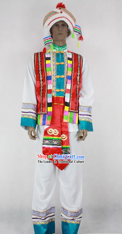 Chinese Bai Minority Clothing Complete Set for Men