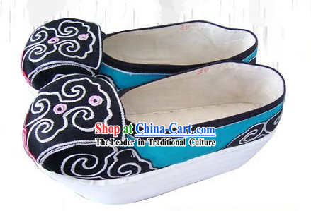 High Sole Peking Opera Male Embroidered Shoes