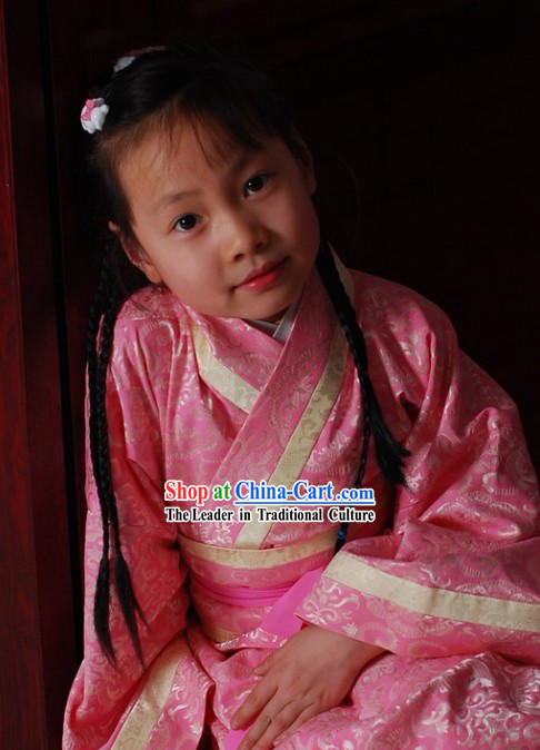 Stunning Traditional Chinese Pink Hanfu for Kids