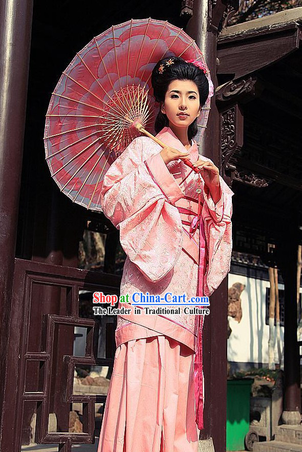 Ancient Chinese Pink Women Han Fu_Hanfu Clothing
