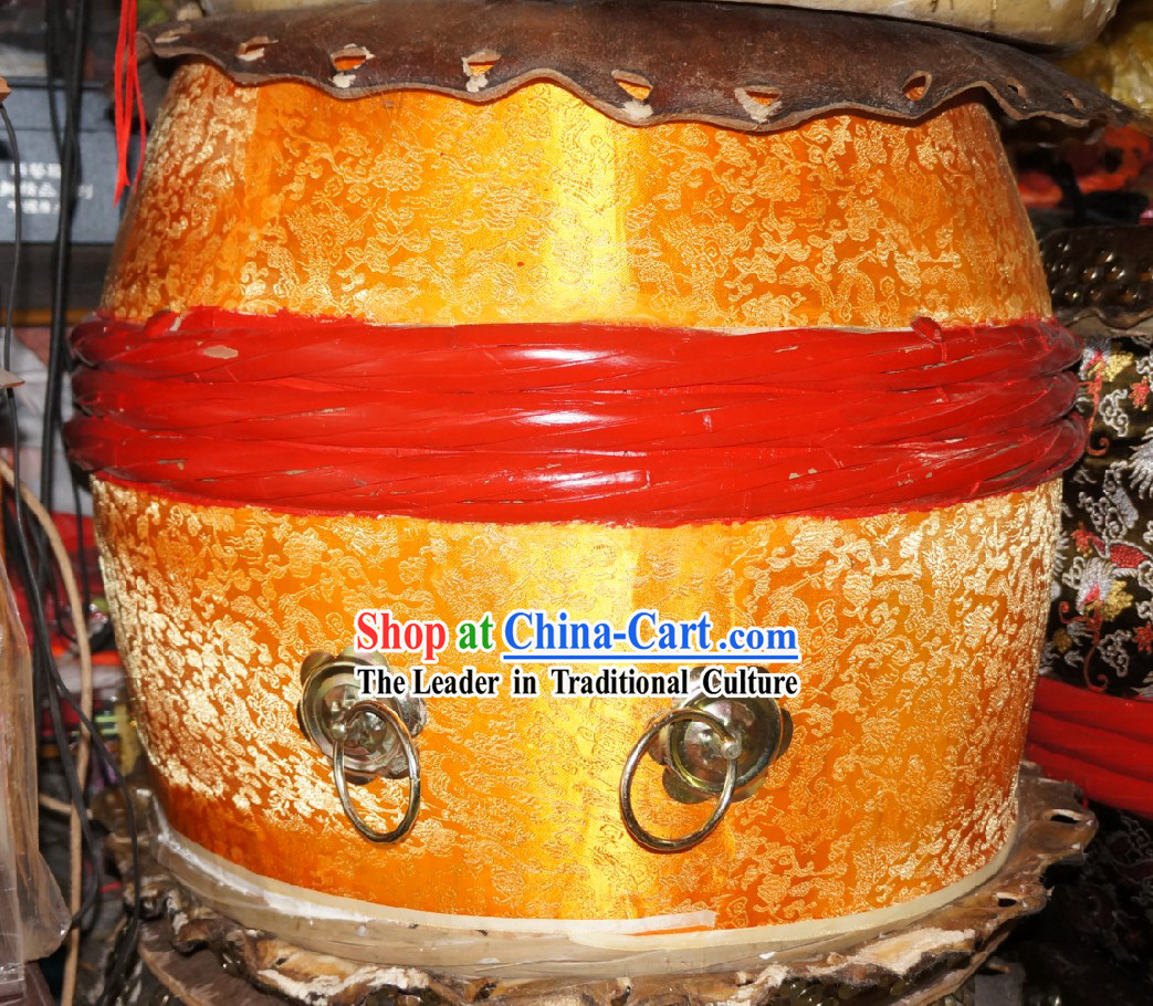 Traditional Handmade Golden Dragon Drum