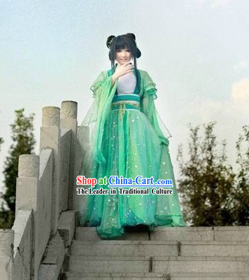Ancient Chinese Green Lady Costume Complete Set