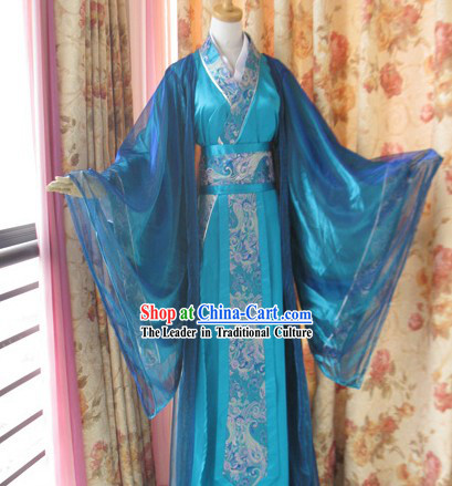 Ancient Chinese Blue Hanfu Clothing for Men