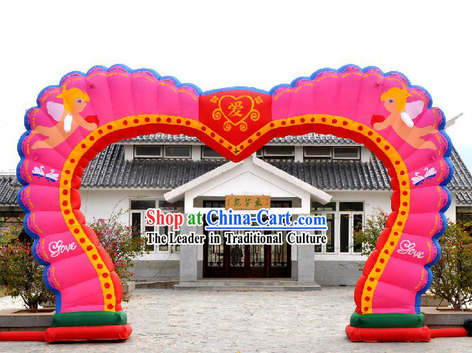 Romantic Wedding Heart Shape Inflatable Arch