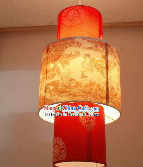 Traditional Chinese Qing Ming Shang He Tu Ceiling Lantern