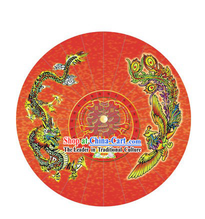 Chinese Hand Made Dragon Phoenix Wedding Umbrella