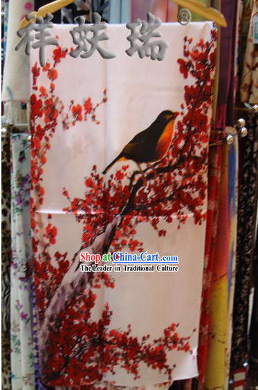 Peking Rui Fu Xiang Chinese Silk Magpie Shawl