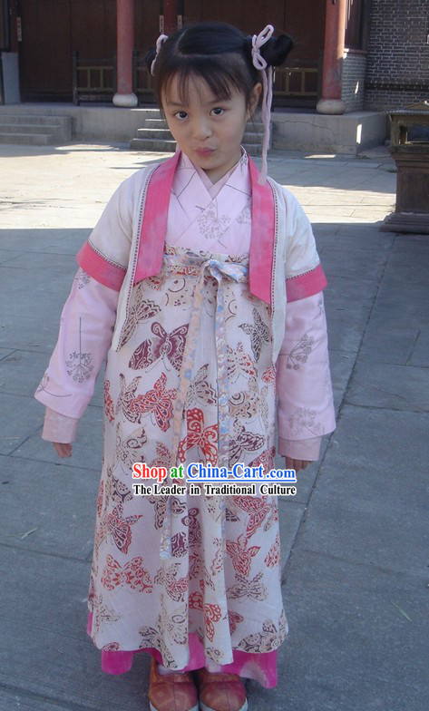 Chinese Tang Dynasty Hanfu Clothing Complete Set for Children