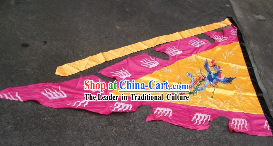 Traditional Chinese Embroidered Phoenix Flag