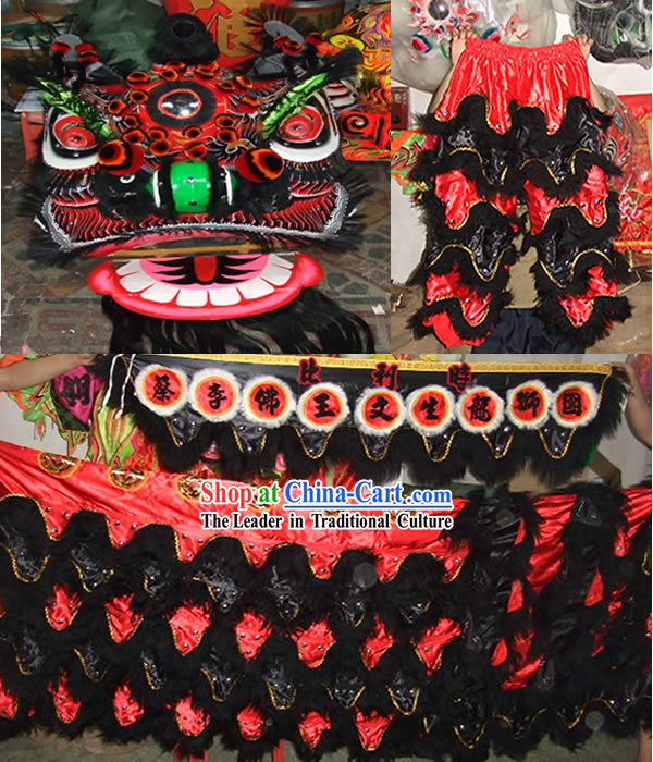 Guan Gong Classical Lion Mask and Costumes Complete Set