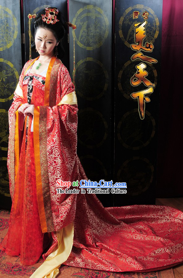 Genuine Chinese Tang Dynasty Wedding Clothing Complete Set