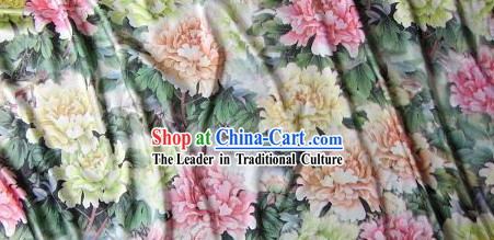 Tang Dynasty Style Big Peony Silk Fabric