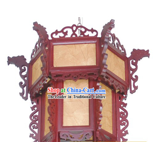 Traditional Chinese Wooden Carved Dragon Palace Lantern