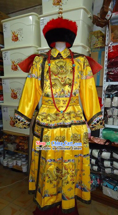 Ancient Chinese Emperor Dragon Costumes Complete Set