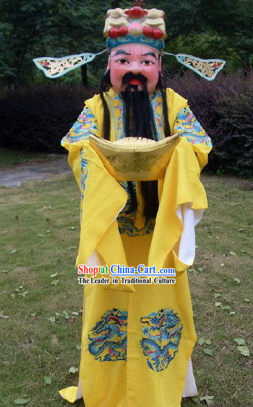 Chinese New Year Performance Cai Shen Costumes and Mask