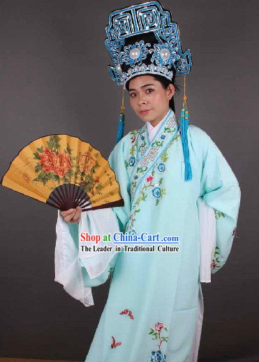Ancient Chinese Young Men Costume and Hat