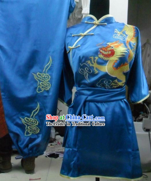 Blue Dragon Silk Womens Tai Chi Clothes