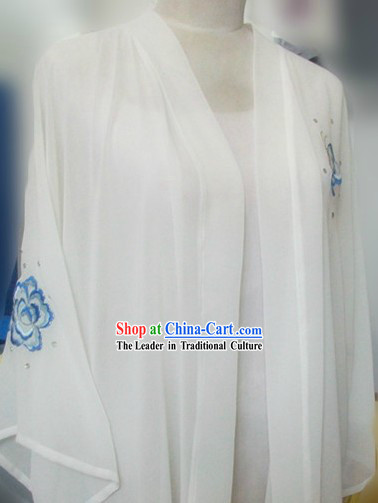 White Chinese Kung Fu Butterfly Cape