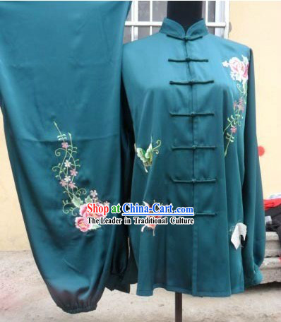 Silk Butterfly and Flower Tai Chi Stage Performance Uniform for Women