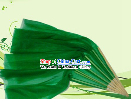 Chinese Green Dance Fan with Long Trail