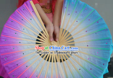 Chinese Classic Two Layers Double Sides Silk Dance Fan