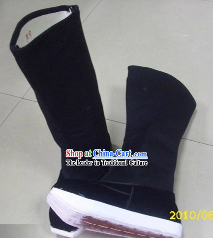 Traditional Chinese Black Taoist Boots for Men