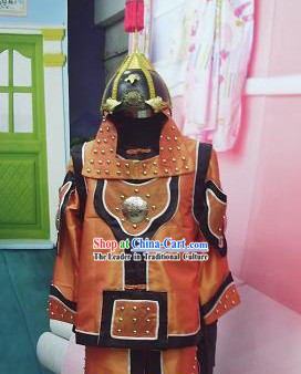 Ancient Chinese General Warrior Costumes and Helemt for Men
