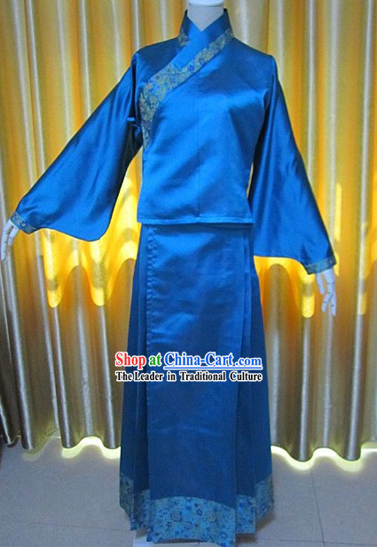 Ancient Chinese Blue Wide Sleeve Costumes for Women