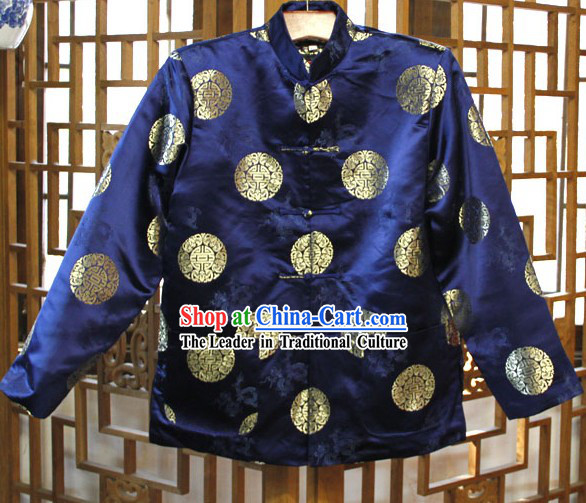 Traditional Chinese Blue Mandarin Blouse