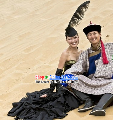 Ancient Mongolian Clothing and Hat for Men and Women