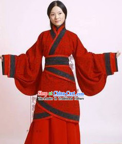 Chinese Classic Red Hanfu Wedding Dress for Brides