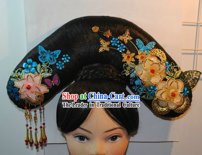 Qing Dynasty Princess Wig and Headpiece for Women