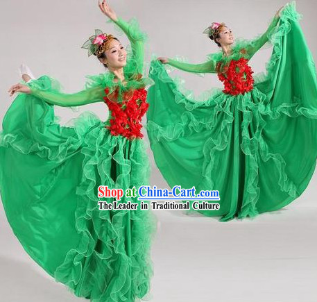 Chinese Stage Performance Modern Dance Costume and Headwear for Women