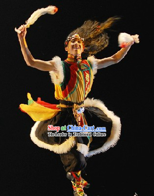 Wu Gu Le Shan Dian Grassland Tribe Dance Costumes for Men