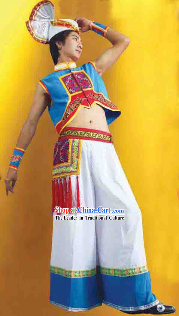 Traditional Chinese Yi Clothes Set for Men
