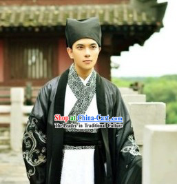Traditional Ancient Chinese Black and White Hanfu Clothes for Men