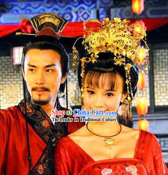 Movie and Television Play Tang Dynasty Emperor and Empress Yang Guifei Phoenix Headwears Set
