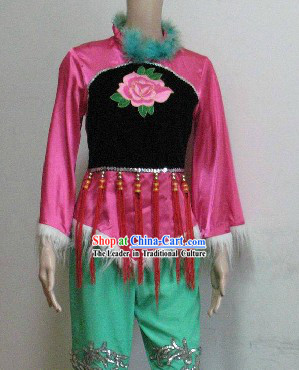 Chinese Yangge Dance Costumes Complete Set for Women
