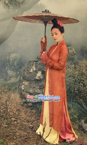 Ancient Song Dynasty Female Chinese Hanfu Clothing Complete Set for Women