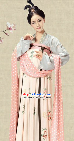 Ancient China Tang Dynasty Female Chinese Hanfu Clothing Complete Set for Women