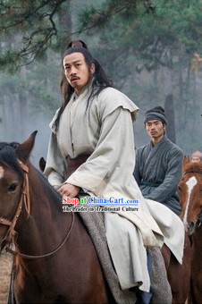 Qin Dynsaty Period Chinese Costume Chu Han Legend Ancient Chinese Xiang Yu Clothing for Men