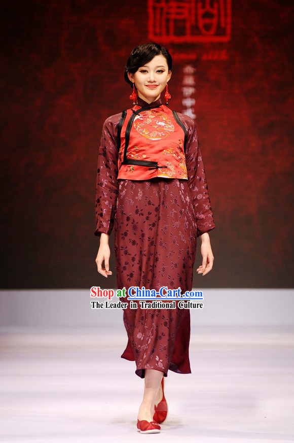 Chinese Jacket style Loose Cheongsam Costumes
