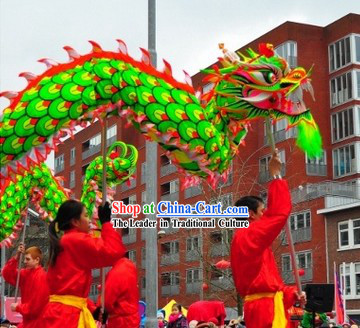 Competition and Celebration Green Dragon Dance Costume for Adults