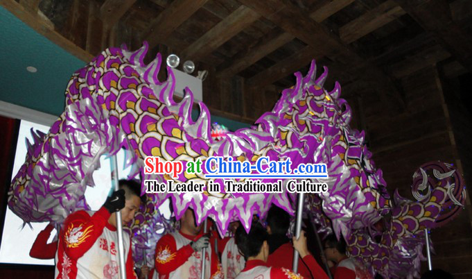 Purple Chinese Lunar New Year Dragon Dance Performance Costumes Complete Set