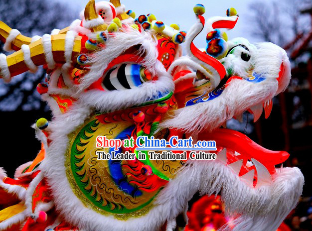 Chinese Lunar New Year Natural Wool Dragon Dance Costume Complete Set