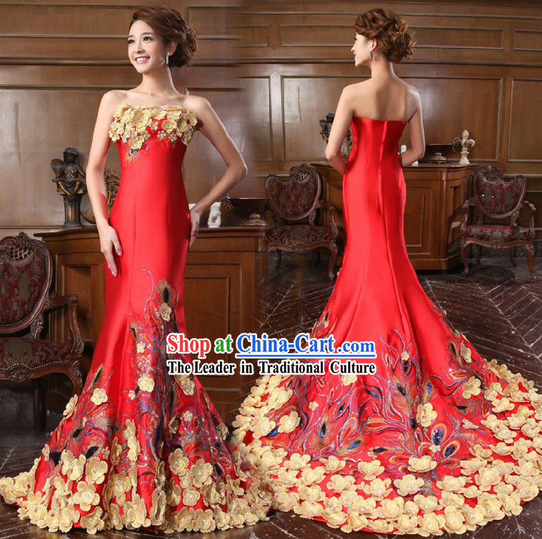 asian red wedding dress