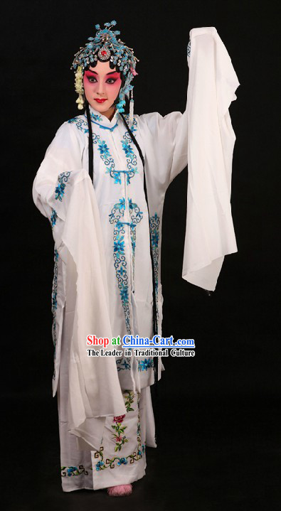 Chinese Peking Opera Qing Yi Faithful Wife Bai Suzhen Costumes for Women